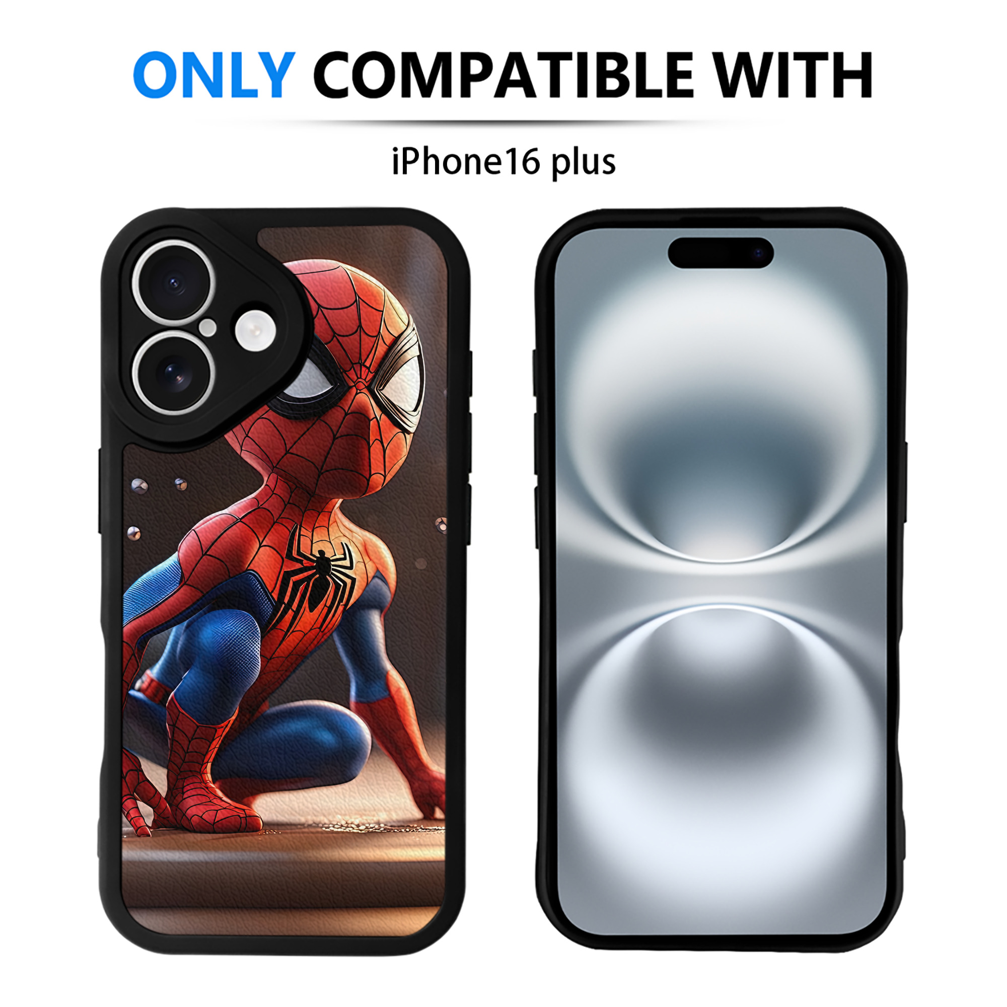 （画像用） Spider Man スパイダーマン 【iPhone 16シリーズ対応】シリコンスマホケース（レザー調） 材質：シリコン